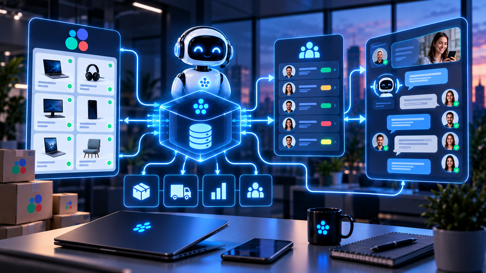 Иллюстрация к статье: Как связать Avito, CRM и AI-продавца в одну систему
